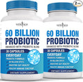 Probiotics 60 Billion CFU with Prebiotic Formula - Probiotics for Women and Men and Adults 100% Natural Digestive Enzymes Shelf Stable Probiotic Supplement Prebiotic