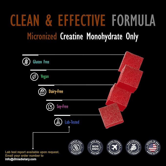 Creatine Monohydrate Gummies for Men &amp Women - Sugar Free &amp Vegan Advanced Formula W/L-Taurine + Vitamin B12 - for Muscle Strength Muscles Builder Recovery (120 Count (Pack of 1) Strawberry