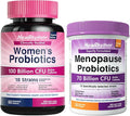 NewRhythm Women's Premium Bundle: Vaginal Health with P-5-P &amp Vitamin C + Menopause Relief with Botanicals 18 Strains 90 Capsules