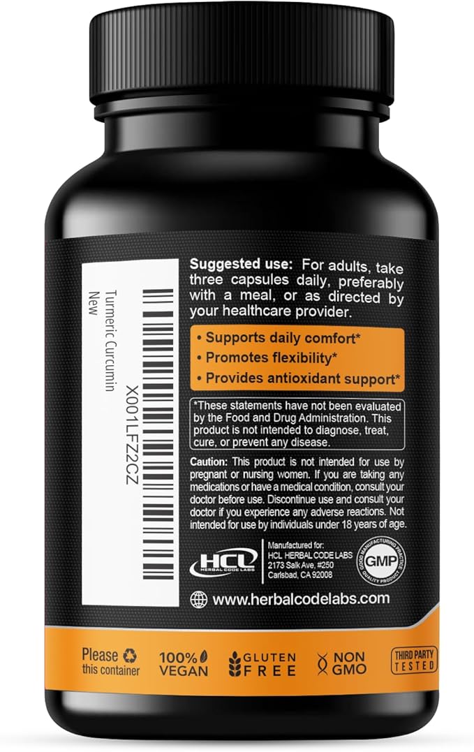 Turmeric Curcumin Extract 1500mg – Full Dose of 95% Curcuminoids with Black Pepper Ginger &amp Cinnamon – High Absorption Turmeric Supplement – Non-GMO Natural Capsules