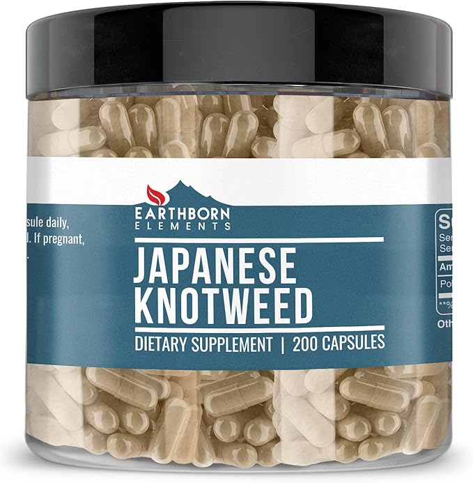 Earthborn Elements Japanese Knotweed Cat's Claw Bark &amp Turmeric Curcumin Capsule Bundle (200 Capsules Each) Pure &amp Undiluted No Additives