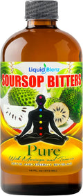 LIQUID BLENZ Pure Soursop Bitters with Moringa &amp Turmeric | Herbal Detox &amp Natural Energy Support | 16 fl oz