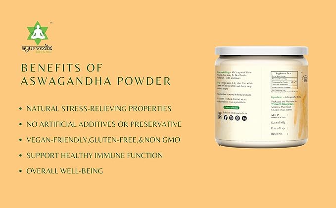 Organic Ashwagandha Root Powder | 5.29oz Reusable Jar | 100% Raw from India | Withania Somnifera - Ayurvedic Herbal Supplement Pack of 3