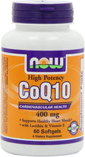 NOW Foods CoQ10 400 mg w/Lecithin &amp Vitamin E 60 Softgels
