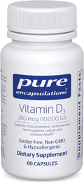 Pure Encapsulations Vitamin D3 250 mcg (10000 IU) - Supplement to Support Bone Joint Breast Heart Colon &amp Immune Health - with Premium Vitamin D - 60 Capsules