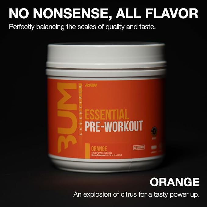 RAW Nutrition Creatine Monohydrate &amp Orange Pre-Workout Powder Bundle