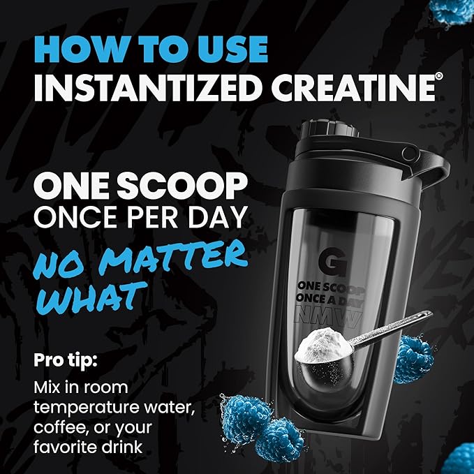 Gains in Bulk Instantized Creatine Monohydrate for Women and Men Soluble Pre Workout Powder Supports Muscle Building Strength and Performance Bodybuilding Supplements Blue Raspberry 30 Servings