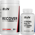 BARE PERFORMANCE NUTRITION BPN Strong Multi-Vitamin 30 Day Supply + Recover Post-Workout Muscle Recovery Drink Mix – Fruit Punch 25 Servings | Foundational Health + Post-Workout Recovery Bundle