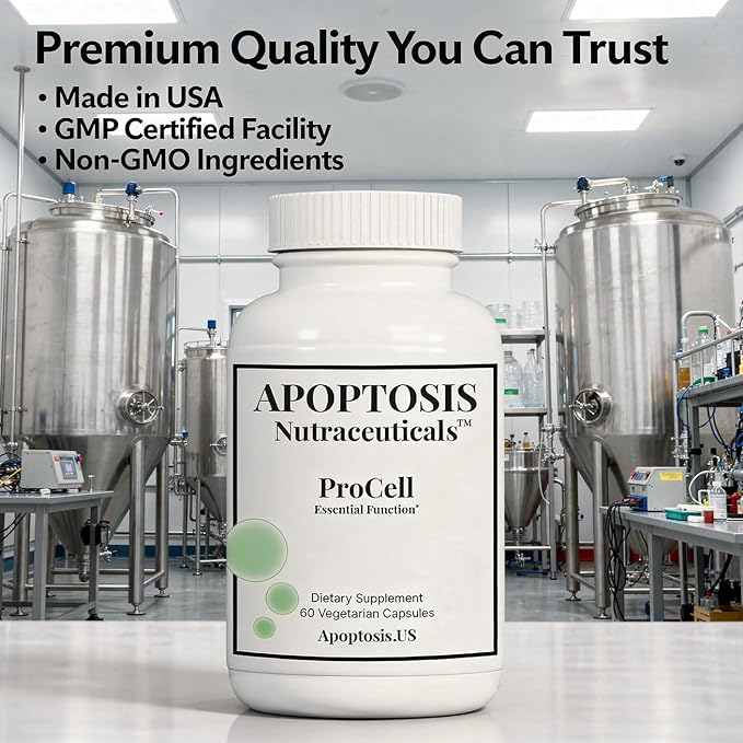 Apoptosis ProCell – Organic Ashwagandha &amp Black Pepper Extract Supplement – Cellular Health Mood &amp Stress Support – 60 Capsules – Made in USA
