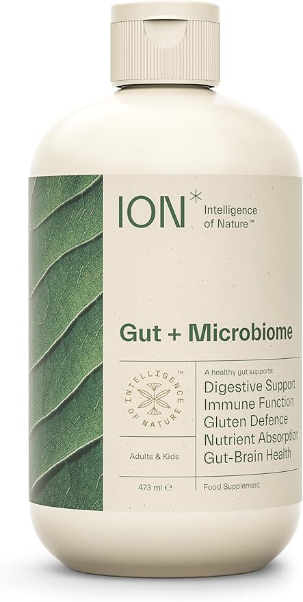 ION* Intelligence of Nature Gut Support Liquid Supplement - Gut &amp Digestive Health Liquid Drops Cleanse &amp Detox with Humic Extract for Women &amp Men Adults &amp Kids 4+ - 16 fl oz (Pack o