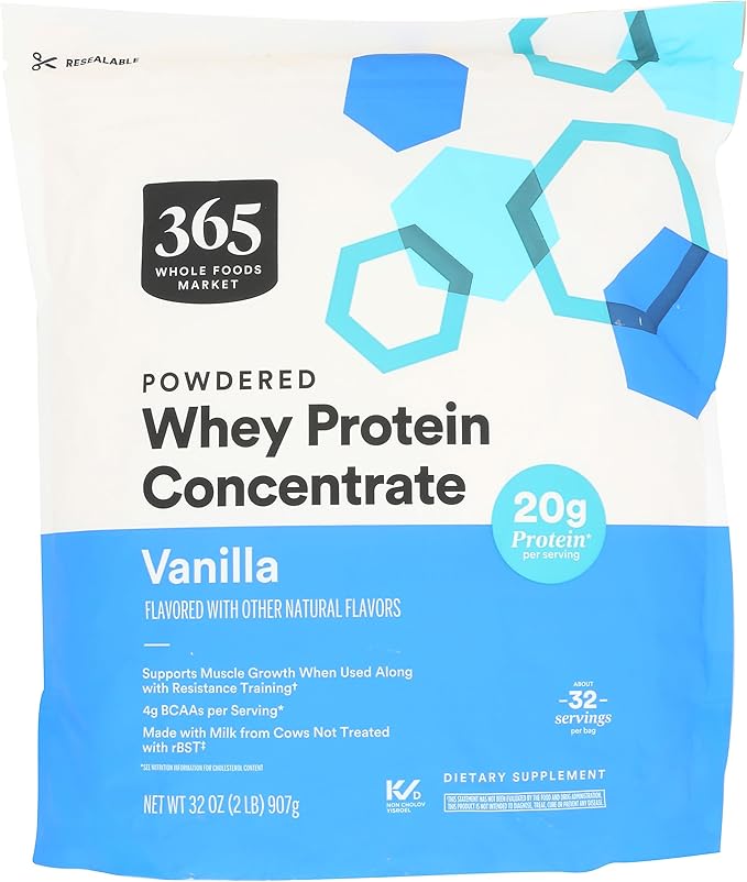 365 by Whole Foods Market Vanilla Whey Concentrate Protein Powder 32 OZ