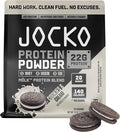 Jocko Fuel Whey Protein Powder Cookies &amp Cream 22g Protein Digestive Enzymes + Probiotic Blend No Sugar Added with Essential Amino Acids + Electrolyte Minerals 24 Servings