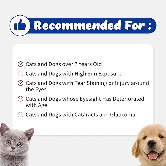 Eye Guardian for Cats and Dogs - Supports Eye Health Tear Staining Allergy and Wound (117g) with MaquiBright (Over Weight)