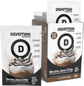 Devotion Nutrition Protein Powder Blend | Gluten Free Keto Friendly No Added Sugars | 1g MCT | 20g Whey &amp Micellar Protein | 12 Single Serving Packets (Mocha Java Chip)