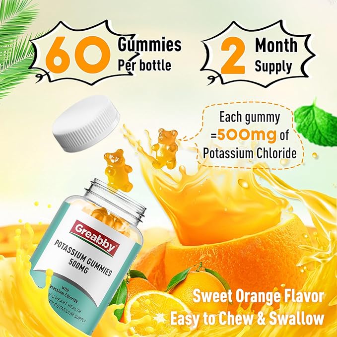 Potassium Gummies &amp Magnesium Gummies Potassium Chloride 500mg Magnesium Glycinate 500mg Mineral Supplements for Family