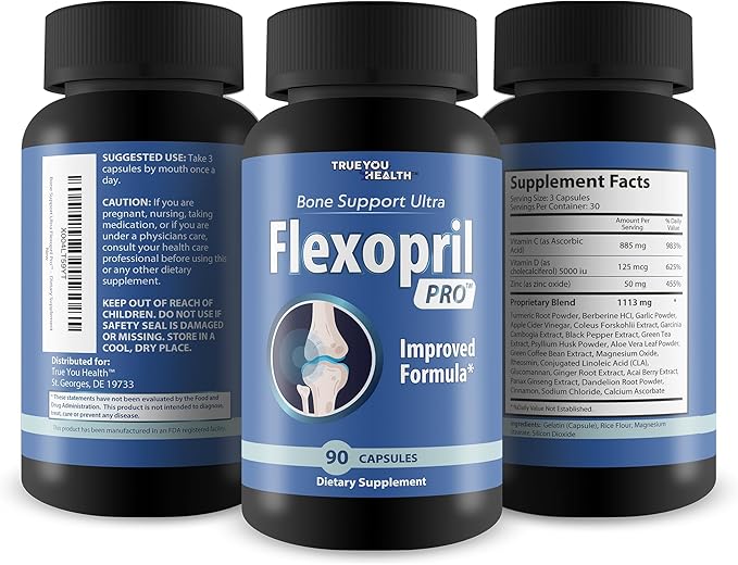 Bone Support Ultra Flexopril Pro - Improved Formula - Our Best Bone Health Supplement - Advanced Bone Support Supplement with Calcium and Vitamin D Bone Health Support
