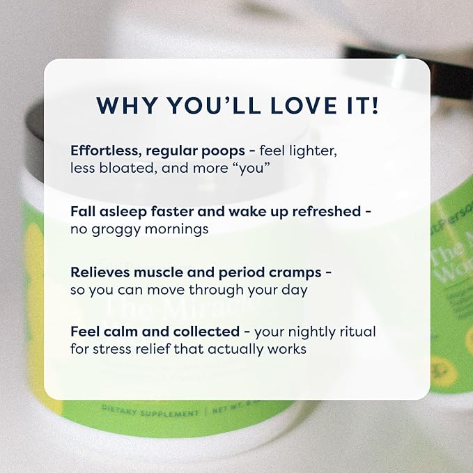 The Miracle Worker Magnesium Capsule Supplement: Reduce Stress and Improve Sleep Quality and Regularity While Easing Muscle Cramps Capsules 60 Servings 120 ct