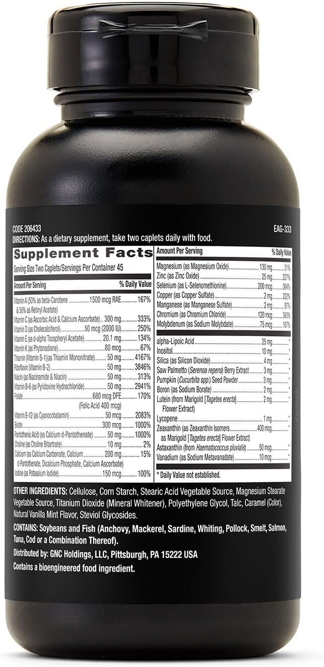 GNC Mega Men Multivitamin Caplets Clinically Proven to Feel Better Immune Support Energy Support B Vitamins Vitamin D-3 Timed Release 90 Caplets