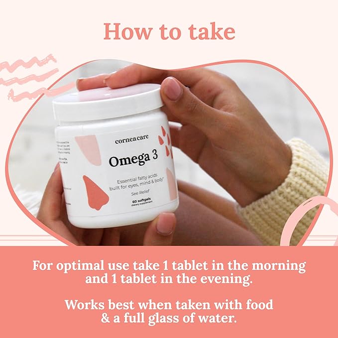 CorneaCare Triple Strength Omega 3 | Omega Fish Oil for Eyes | Eye Health Supplements | 60 Softgels
