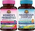 Vitalitown Probiotic + Magnesium Bundle (Pack of 2) | Women's Probiotics (Item 1) &amp Magnesium Complex (Item 2) | 30 Probiotic Capsules &amp 120 Magnesium Capsules