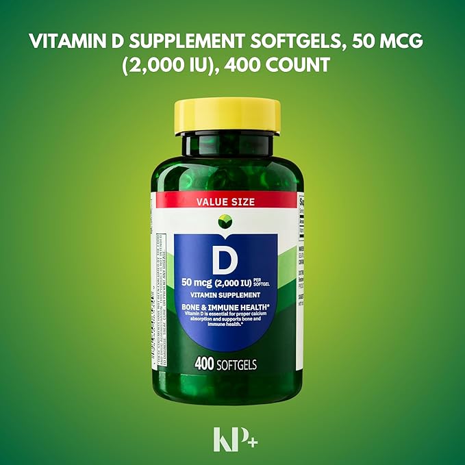 KP+ Vitamin D 50 mcg (2000 IU) | Bone &amp Immune Health | 400 Softgels | Pack of 1