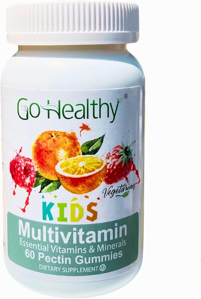 Go Healthy Multivitamin Gummies (1 Bottle) and Vitamin C Gummies (1 Bottle) for Kids Toddlers Vegetarian Kosher &amp Halal Gluten Free Non-GMO Bundle