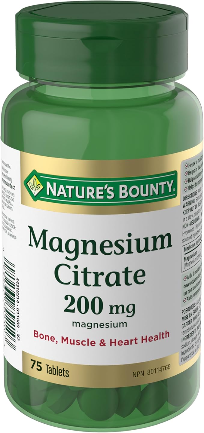 Nature's Bounty Magnesium Citrate 200 mg 75 Tablets