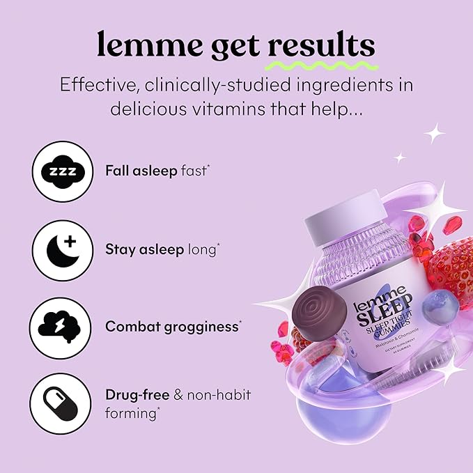 Lemme Chill &amp Sleep Bundle - Stress Relief Gummies with KSM-66 Ashwagandha &amp Deep Sleep Gummies with Melatonin and Magnesium to Fall Asleep Faster - Gluten-Free and Non-GMO (Variety Pack of 2)