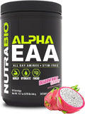 NutraBio Alpha EAA - All-Day Amino Acids for Muscle Growth and Hydration - Essential Amino Acids with Nootropics &amp Adaptogens- Full Spectrum EAA BCAA Powder - 30 Servings - Dragon Fruit