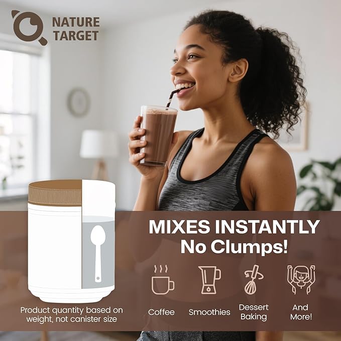 NATURE TARGET Multi Collagen Peptides Powder Bundle - Chocolate &amp Vanilla | Hydrolyzed Collagen for Women &amp Men with Creatine L-Carnitine Glutamine