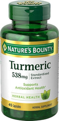 Natures Bounty Turmeric 538 mg Standardized Extract 45 Count (Pack of 2)