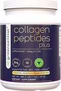 Collagen Peptides Plus Powder 21 Oz | + Vitamin C &amp Hyaluronic Acid | 100% Hydrolyzed Grass-Fed | Hair Skin Nail &amp Joint Support | 3rd-Party Tested Easy-Mix Unflavored 28 Servings