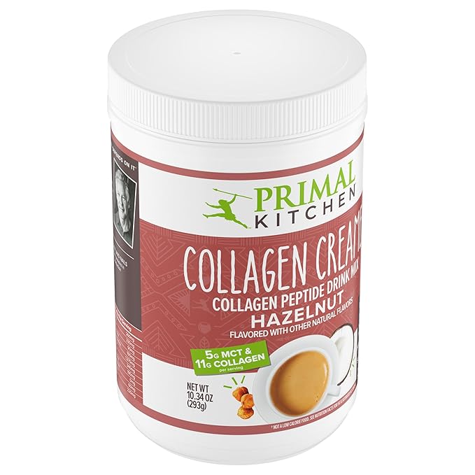 Primal Kitchen Hazelnut Collagen Creamer Powder Collagen Peptide Drink Mix with MCT Oil10.34 Ounces