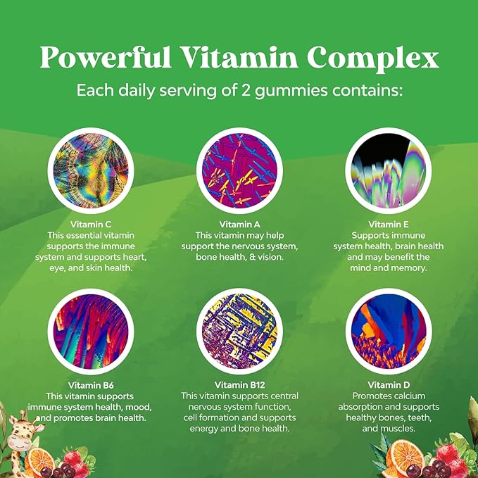 Bundle of Kids Gummies - DHA Fatty Acids Omega 3 6 9 for Brain Immune Strength &amp Vision and Multivitamin for Immune Support with Vitamins A C D3 E B6 &amp B12 Zinc &amp Iodine