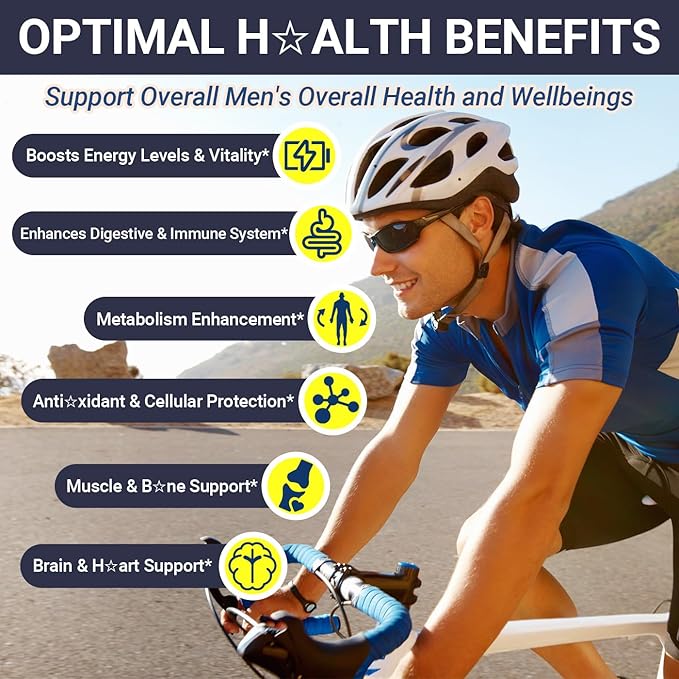 Mens Multivitamins Gummies Methylated Multivitamin with Vitamins A C D K E B Complex Omega-3 Digestive Enzymes Lycopene Calcium Magnesium - Support Brain Muscle Energy Sugar Free 120Cts