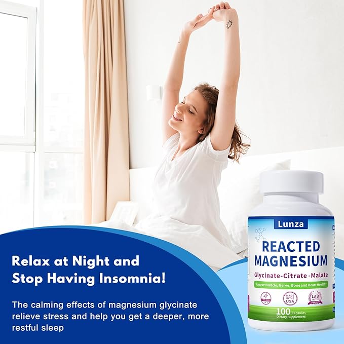 Magnesium &amp Potassium (100 Capsules) - 300mg Chelated Magnesium Glycinate Malate Citrate - Supports Better Sleep Stress Reduction and Muscle Relief