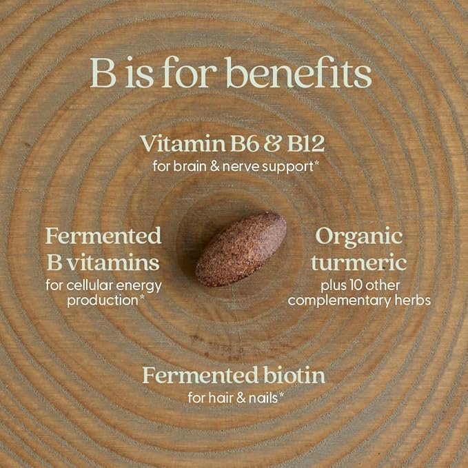 New Chapter Vitamin B Complex Fermented Coenzyme B Complex Rich in Vitamin B12 + Vitamin B6 + Biotin + Made with Organic Ingredients - 60 ct