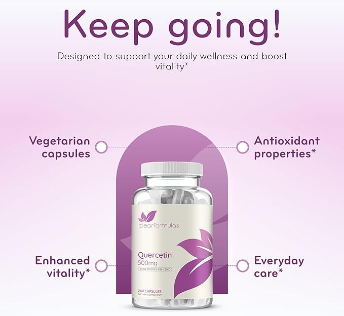 Advanced Zinc Quercetin with Bromelain Formula - Triple Immune Support Quercetin Complex for Daily and Seasonal Immune System Wellness Support - Made in a cGMP American Facility (Single)