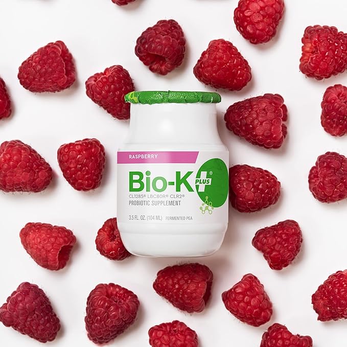 Bio-K Plus Organic Raspberry Fermented Pea Probiotic 6 Pack 3.5 Fz