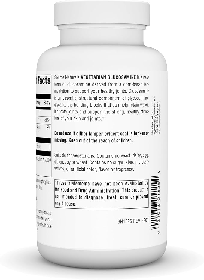 Source Naturals Vegetarian Glucosamine Promotes Healthy Joints* 750 mg - 120 Tablets