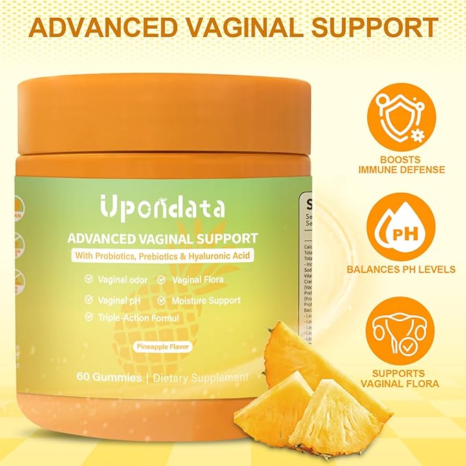 Flora+ GummiesAdvanced Vaginal Probiotic Gummies for Women's Ph Balance Vaginal SupportPromote Healthy Vaginal Odor &amp Flora Pineapple Flavored 60 Gummies