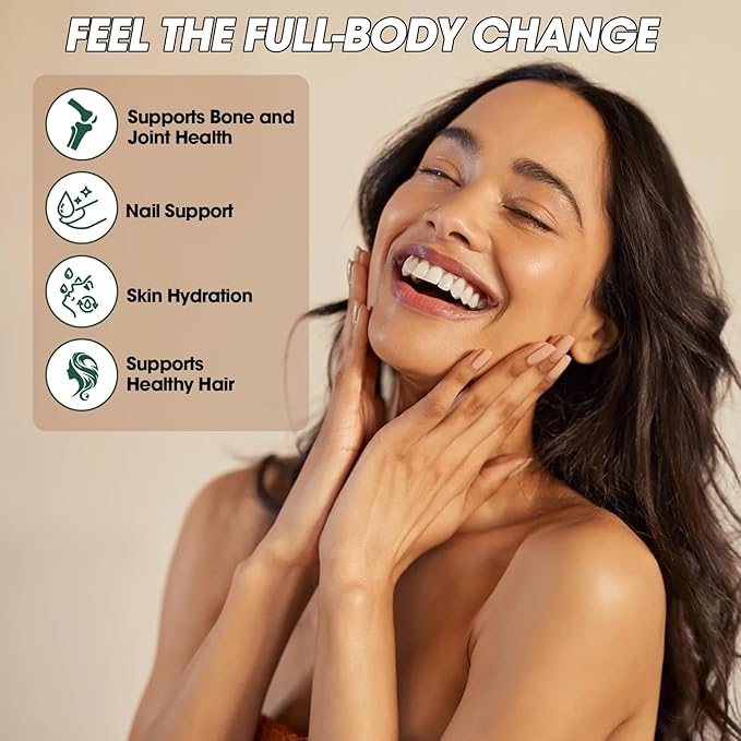 Collagen Peptides Powder Unflavored 15.9oz Hydrolyzed Bovine Collagen 41 Servings Types I &amp III Grass-Fed Pasture-Raised Protein Zero Sugar Supplement