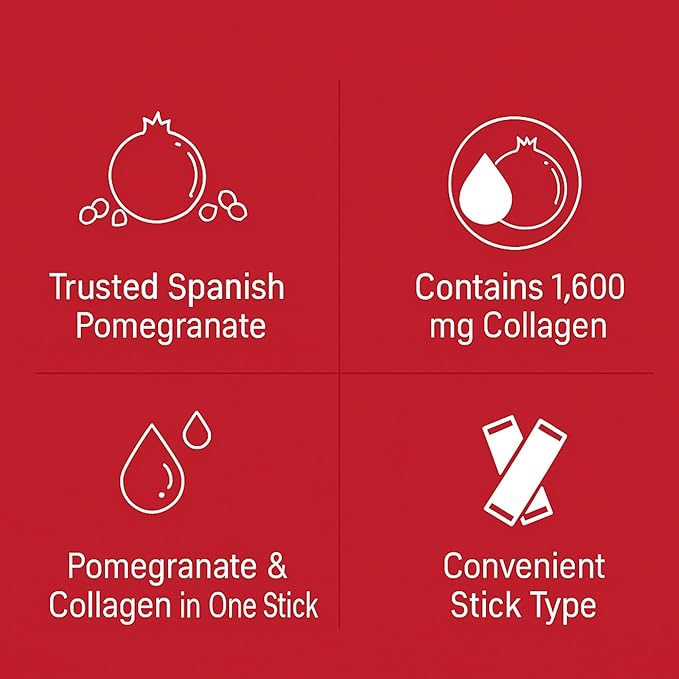 Mi-ppeum Pomegranate Collagen Jelly Stick 20g 2 Pack - 15 Sticks - 1600mg Low Molecular Fish Collagen for Skin &amp Hydration - Tangy Pomegranate Flavor Portable - Korean Collagen Jelly - 콜라겐 젤리스틱