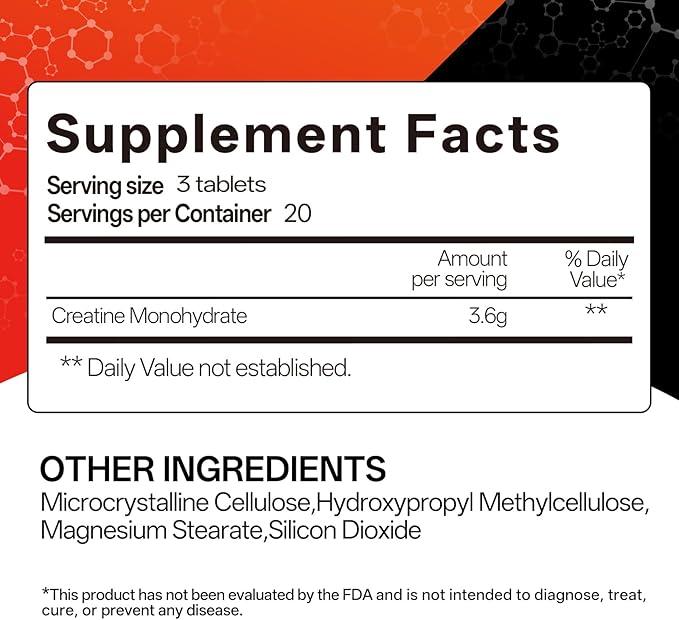 Creatine Monohydrate Tablets | 3.6g Creatine per Serving (3 Tablets) | Gentle Whey Protein Powder | Easy to Digest | 30g Protein Supports Strength Endurance | Smooth Mixing Non-GMO