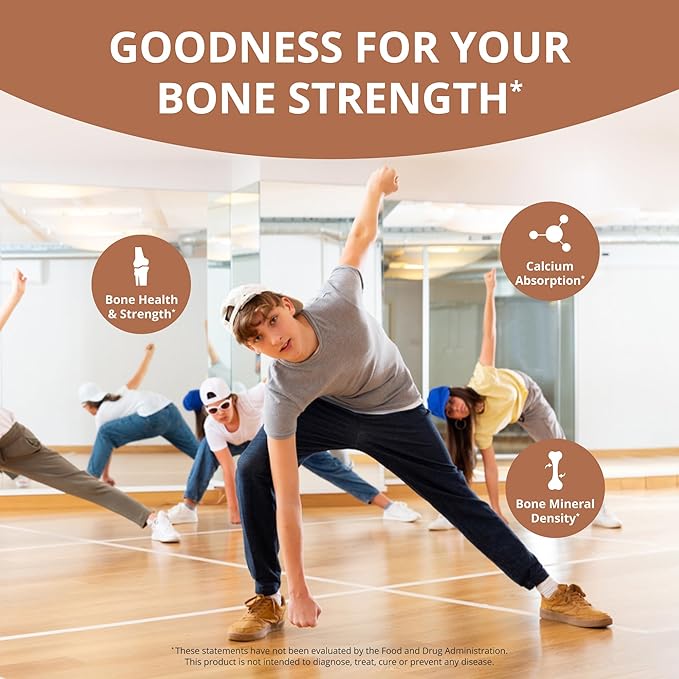 Bone Xtra - Vegan Bone Strength Formula for Stronger Bones Plant-based Calcium from Marine Algae Vitamins D3 Vitamin K2 Magnesium Phosphorus &amp More for Teens Adults - 3 Months Supply | 3 Pac