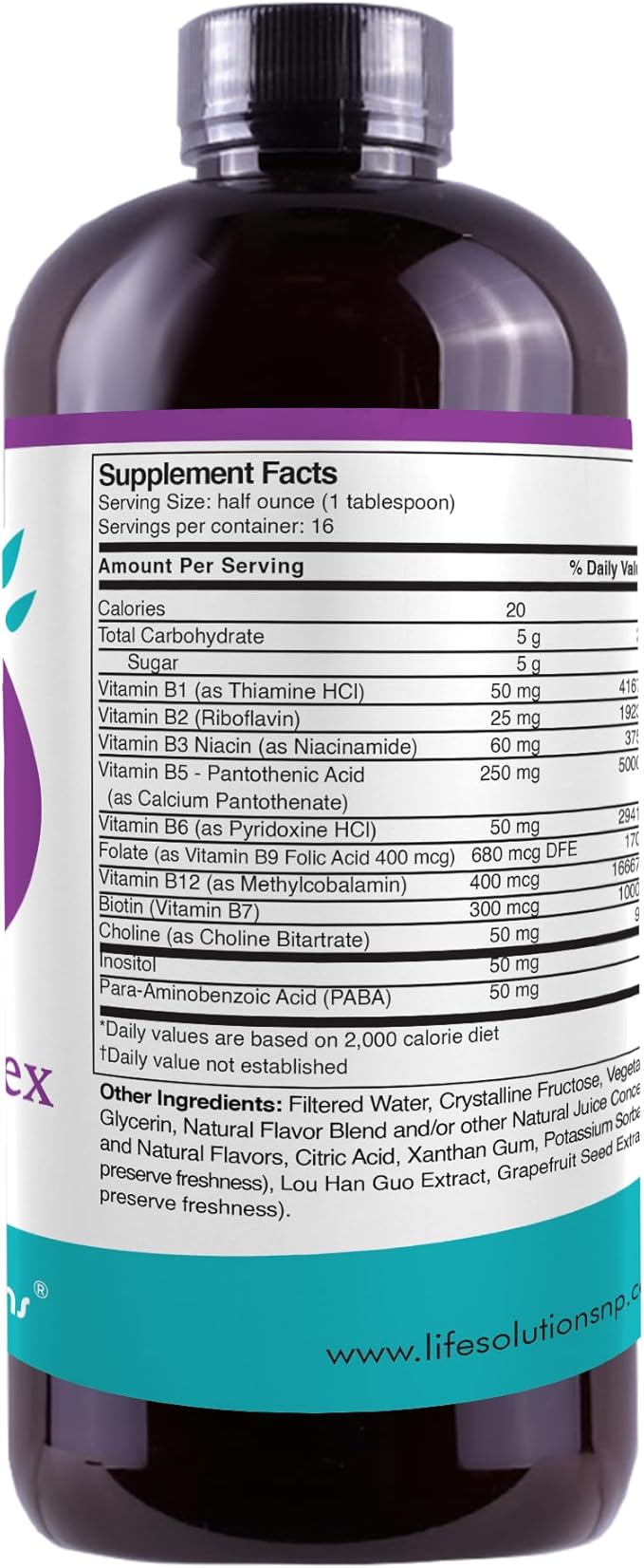 Life Solutions Multivitamin - High Vitamin Liquid Super B Complex Vitamins Nutrition Liquid Solution - Premium Quality Vitamin Supplement for Optimal Health 8 Floz