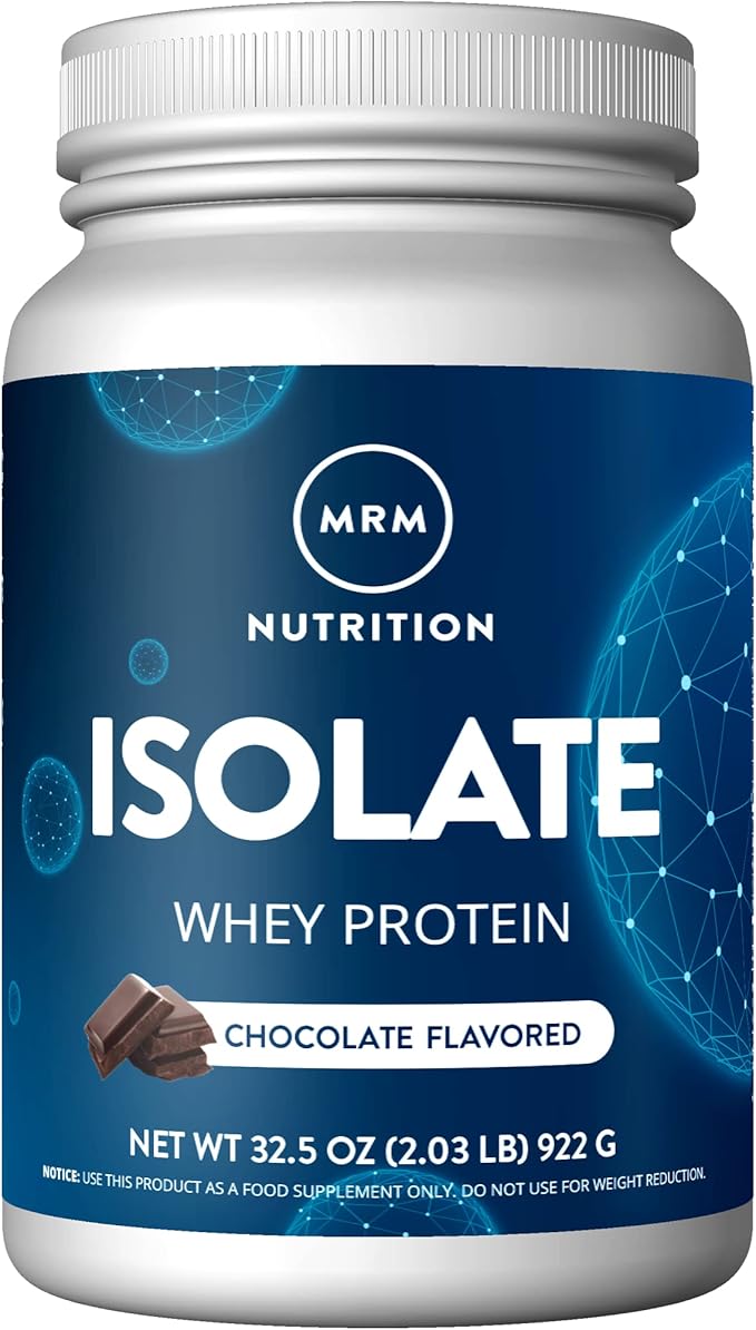 MRM Nutrition Isolate Whey Protein | Chocolate Flavored | 24g Protein per Serving | Naturally Occurring BCAAs’ | with Digestive Enzymes | Whey Protein Powder | Hormone + Antibiotic Free | 29 Servings