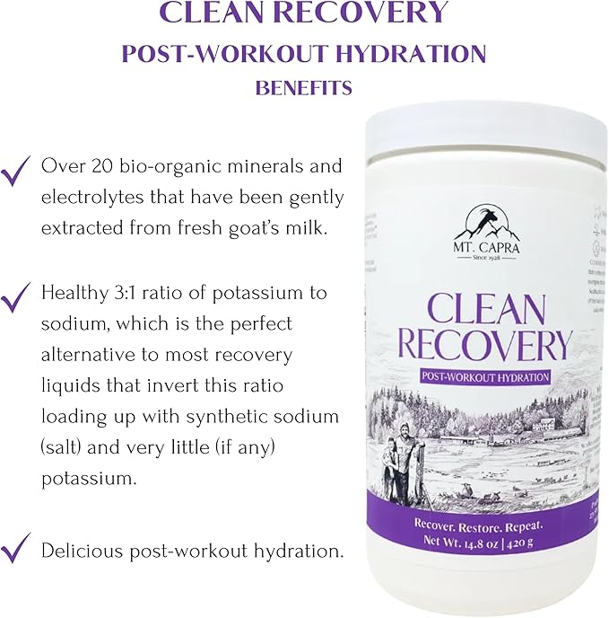 Mt. Capra Clean Whey Protein (Unsweetened) Clean Recovery and Clean Electrolytes + Trace Minerals