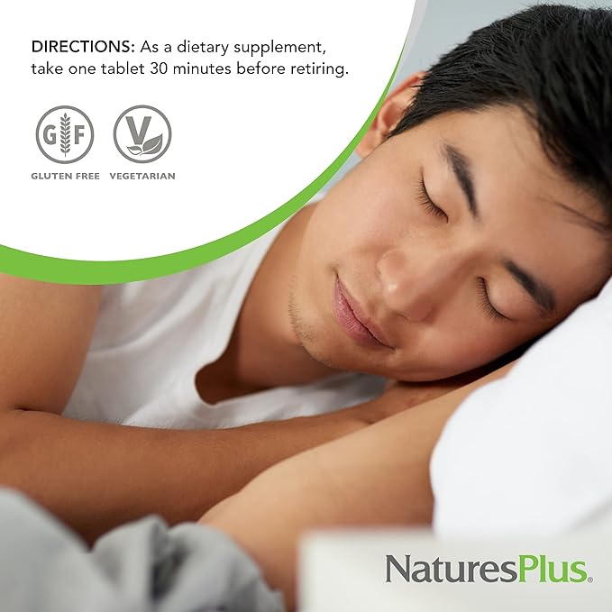 NaturesPlus Rapid &amp Sustained Release - 3 mg Melatonin 60 Bi-Layered Tablets - with Chamomile - Vegetarian Gluten-Free - 60 Servings