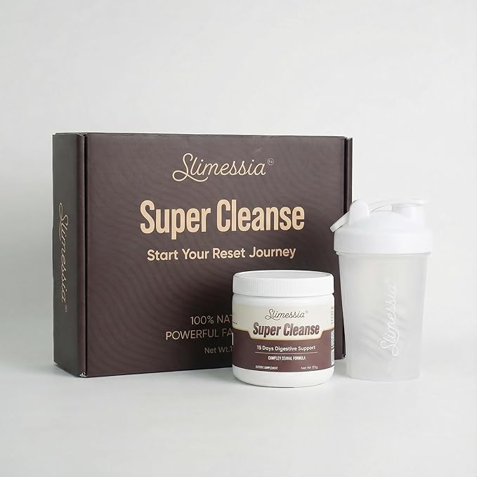 Slimessia Super Cleanse 15 Days Digestive Support Complex Herbal Formula with Free Shaker Luxury Gift Box 159 g